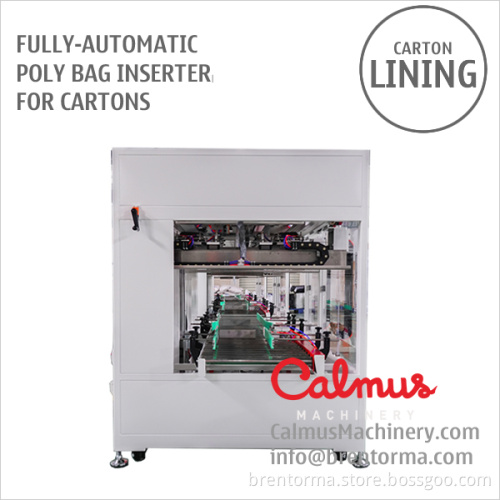 Poly Bag Inserter for Placing Liner in Carton Box